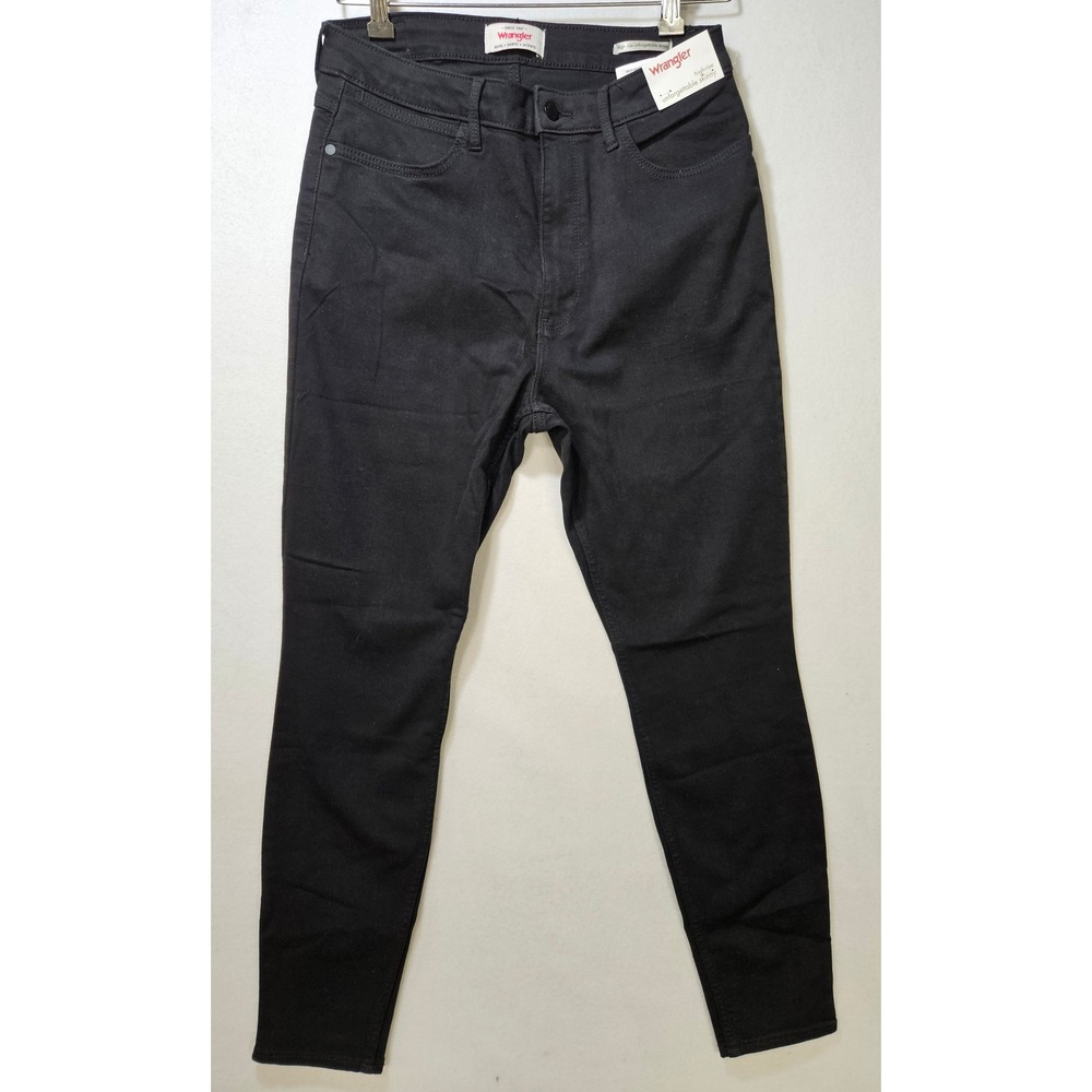 Wrangler High Rise Unforgettable Skinny Jeans, Black, Women's 10, 30x28, NEW